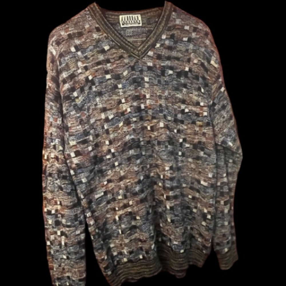 Vintage College by Marcazzani Bill Cosby Style Sz L Knitted Sweater Italy Made - Picture 5 of 10